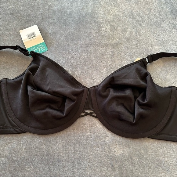NWT Vanity Fair Radiant Womens Back Smoothing Underwire Bra Midnight Black - Picture 9 of 11